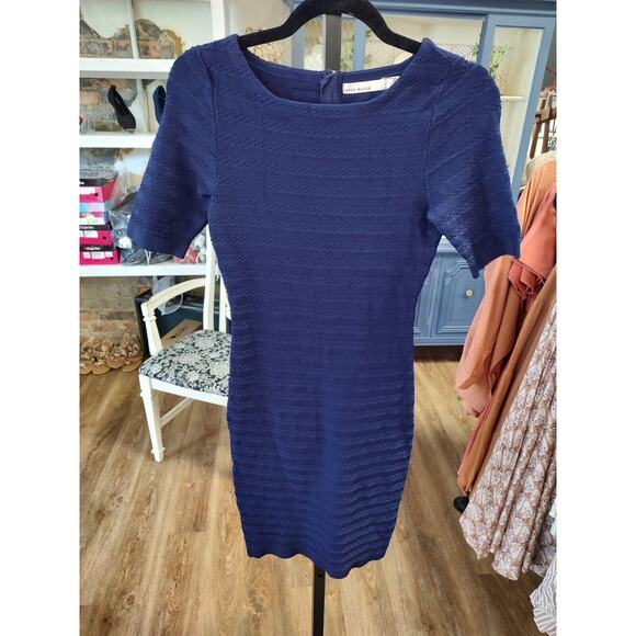 Karen Millen Designer Bodycon Blue Dress Size 2 Blue - Picture 2 of 11